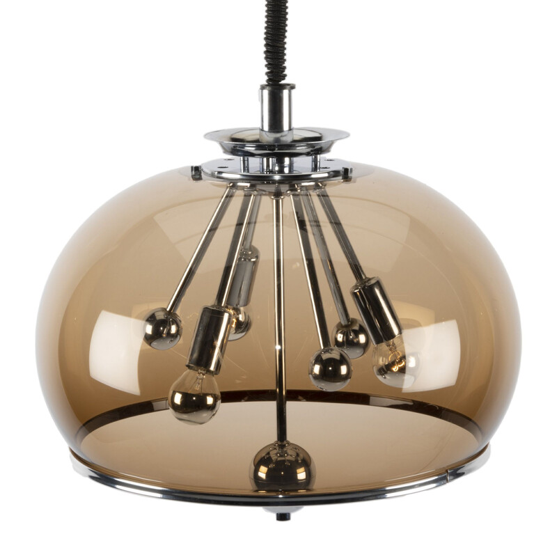 Vintage brown acrylic Sputnik Raak pendant lamp