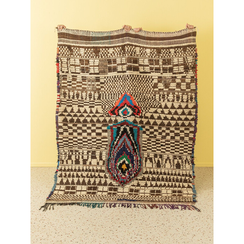 Vintage Ourika Berber tapijt in wol, Marokko