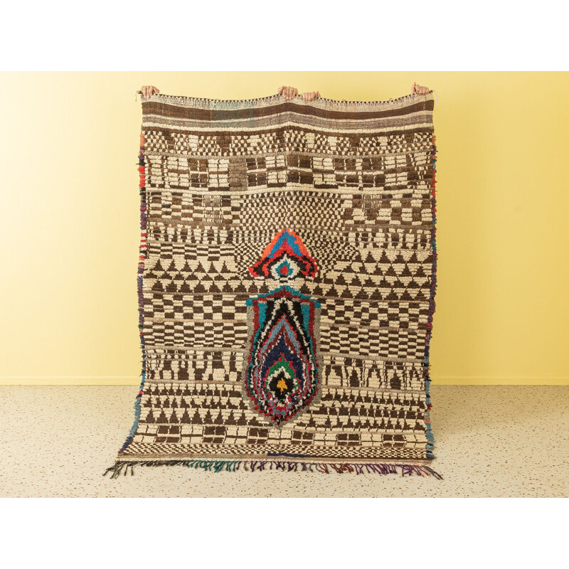 Vintage Ourika Berber carpet in wool, Morocco