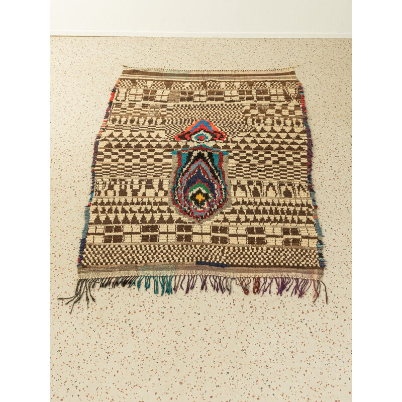 Vintage Ourika Berber carpet in wool, Morocco