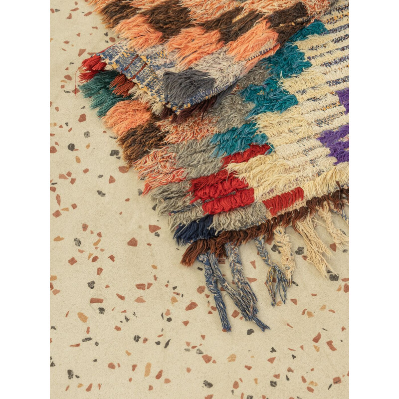 Vintage Berber carpet boujad in wool, Morocco