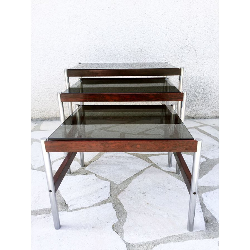 Scandinavian vintage teak nesting tables, 1960