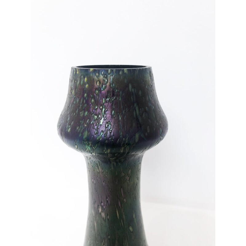 Vase vintage en patte de verre