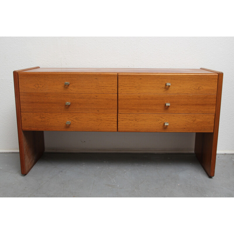 Sideboard room divider in rosewood with 6 drawers - 1970s