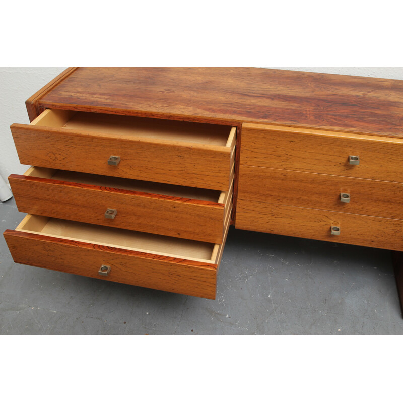 Sideboard room divider in rosewood with 6 drawers - 1970s