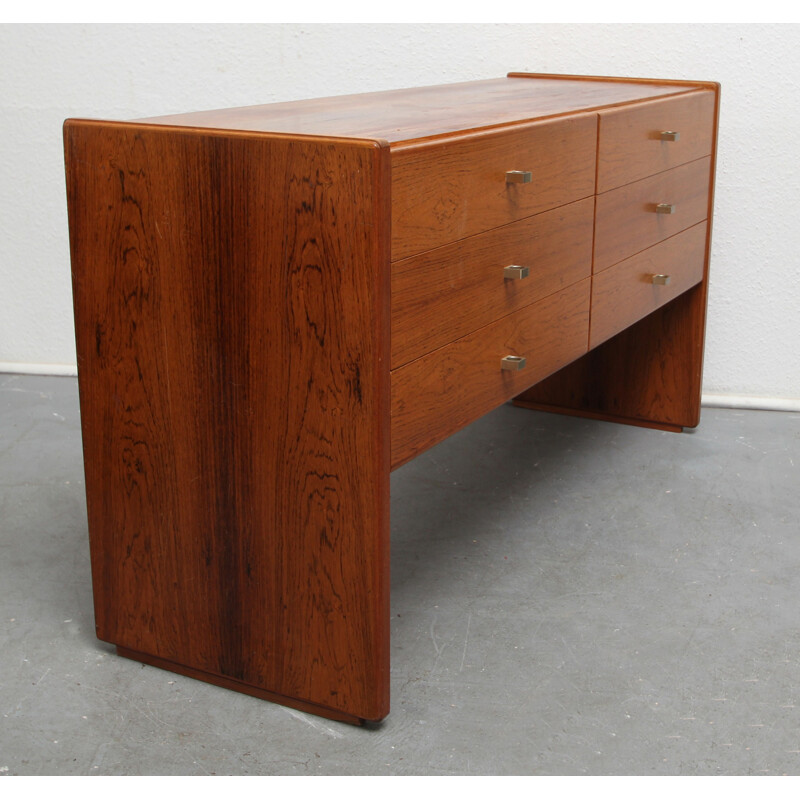 Sideboard room divider in rosewood with 6 drawers - 1970s