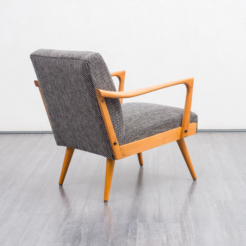 Vintage streamline armchair in cherrywood, 1960s