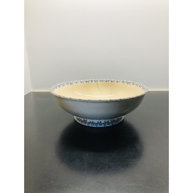 Vintage salad bowl in iron clay