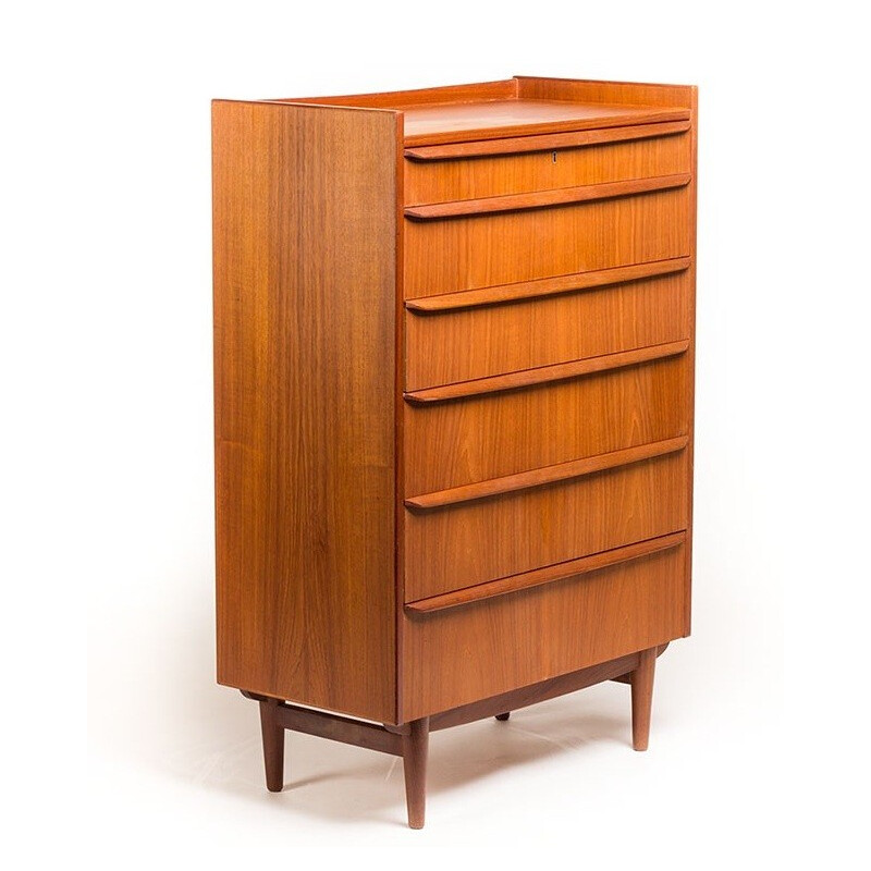 Commode haute danoise en teck, Michael BLOCH - 1960