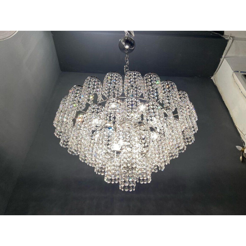 Mid-century Italian crystal chandelier