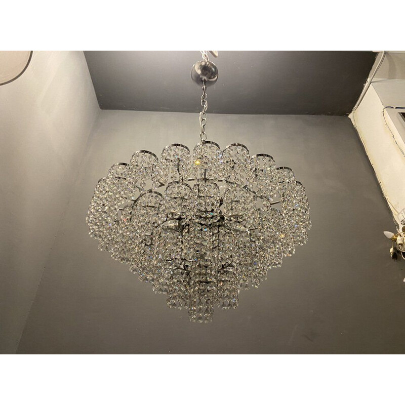 Mid-century Italian crystal chandelier