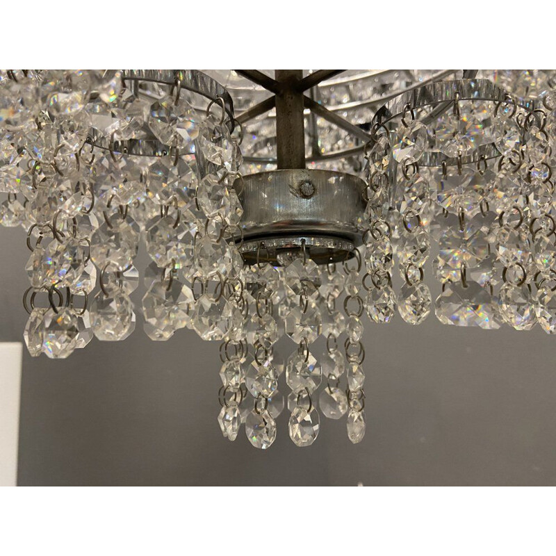 Mid-century Italian crystal chandelier