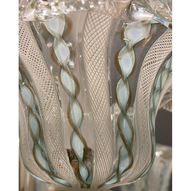 Vintage Venetian murano art glass chandelier by Venini, 1960