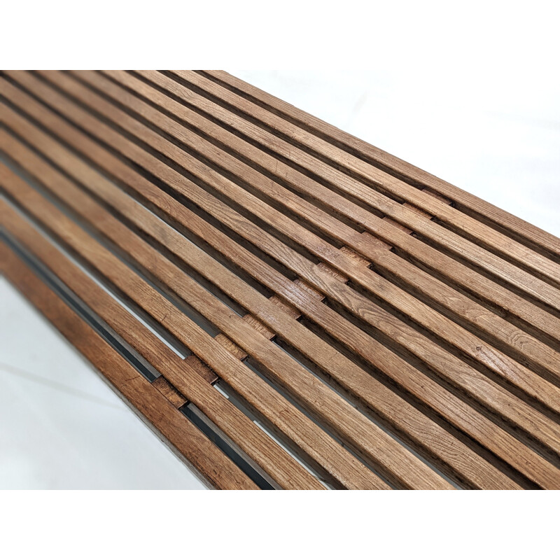 Vintage Cansado 13 slats bench by Charlotte Perriand, 1954