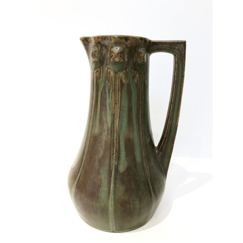 Vintage art deco stoneware pitcher, 1930