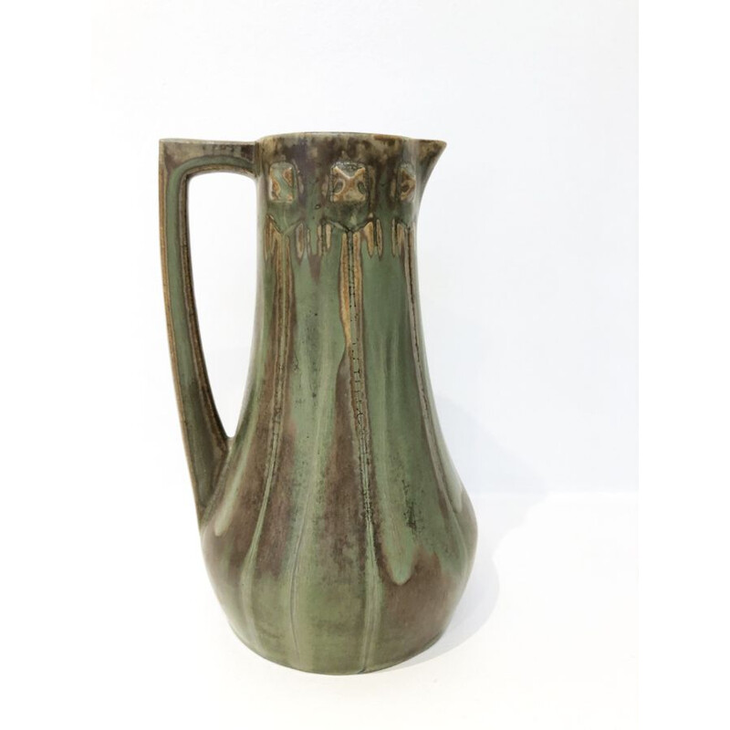 Vintage art deco stoneware pitcher, 1930
