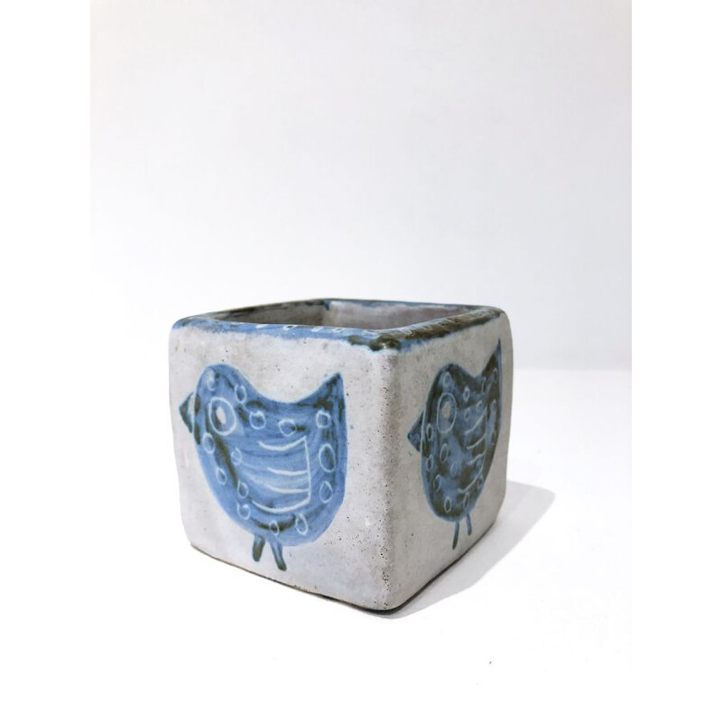 Vintage blue bird ceramic by Alain Maunier, 1960-1970