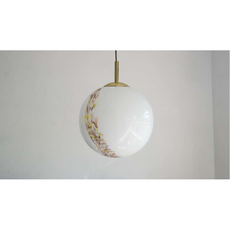 Italian vintage Murano glass Ball pendant lamp by Venini, 1960s