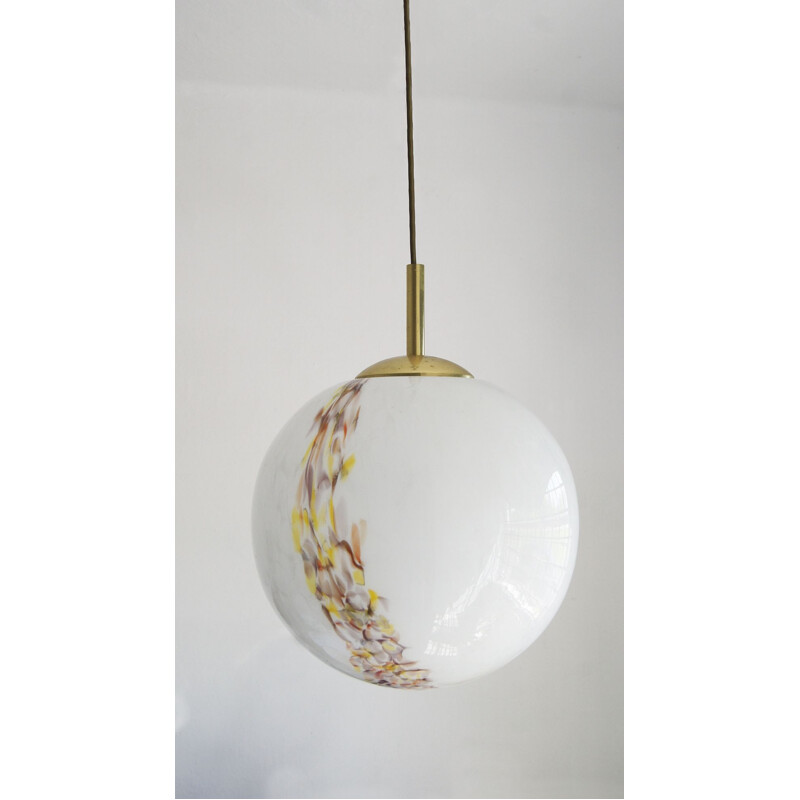 Italian vintage Murano glass Ball pendant lamp by Venini, 1960s
