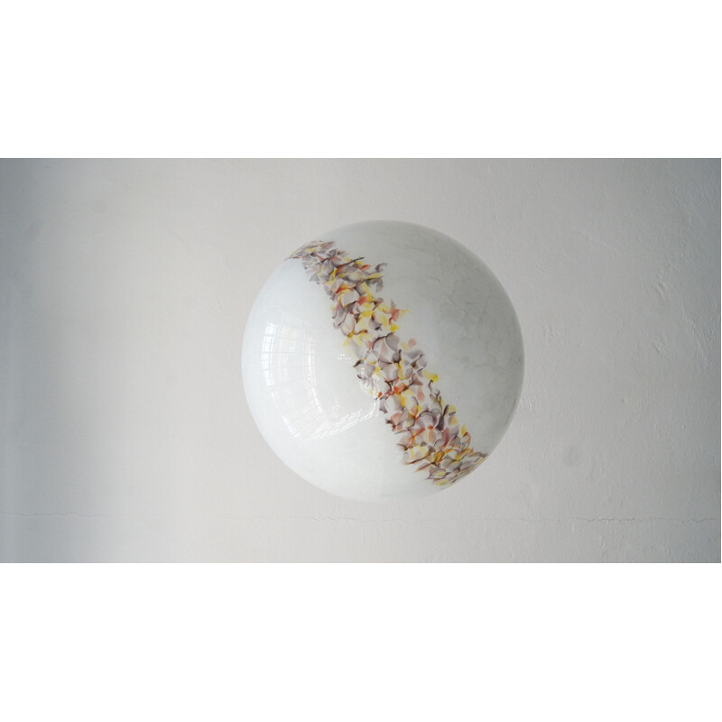 Suspension boule italien vintage en verre de Murano par Venini, 1960