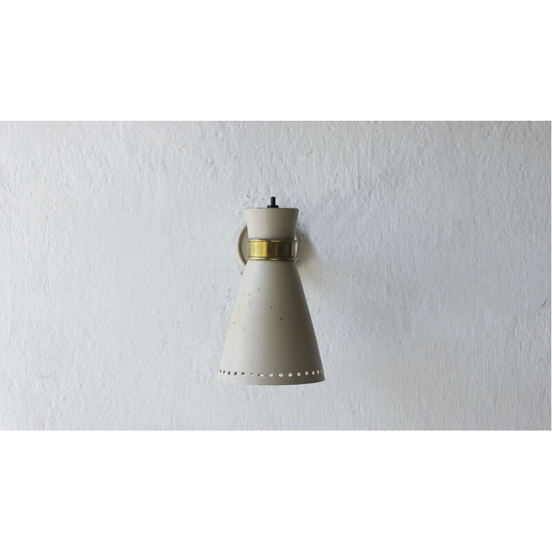 Vintage adjustable wall lamp in metal and brass, Italy 1950