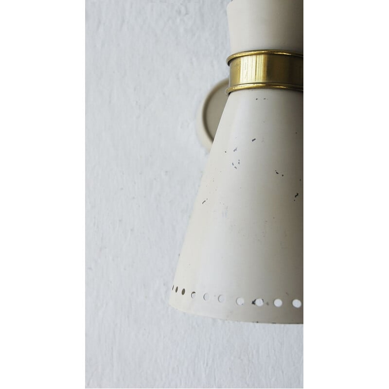 Vintage adjustable wall lamp in metal and brass, Italy 1950