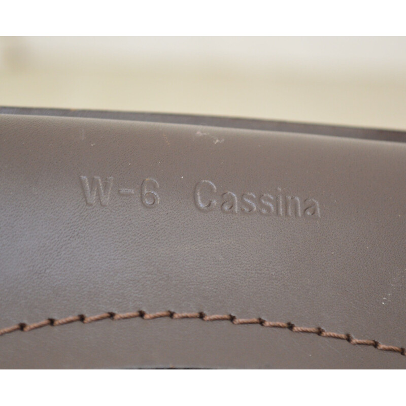 Juego de 6 sillas de cuero vintage de Mario Bellini para Cassina, Italia 1980