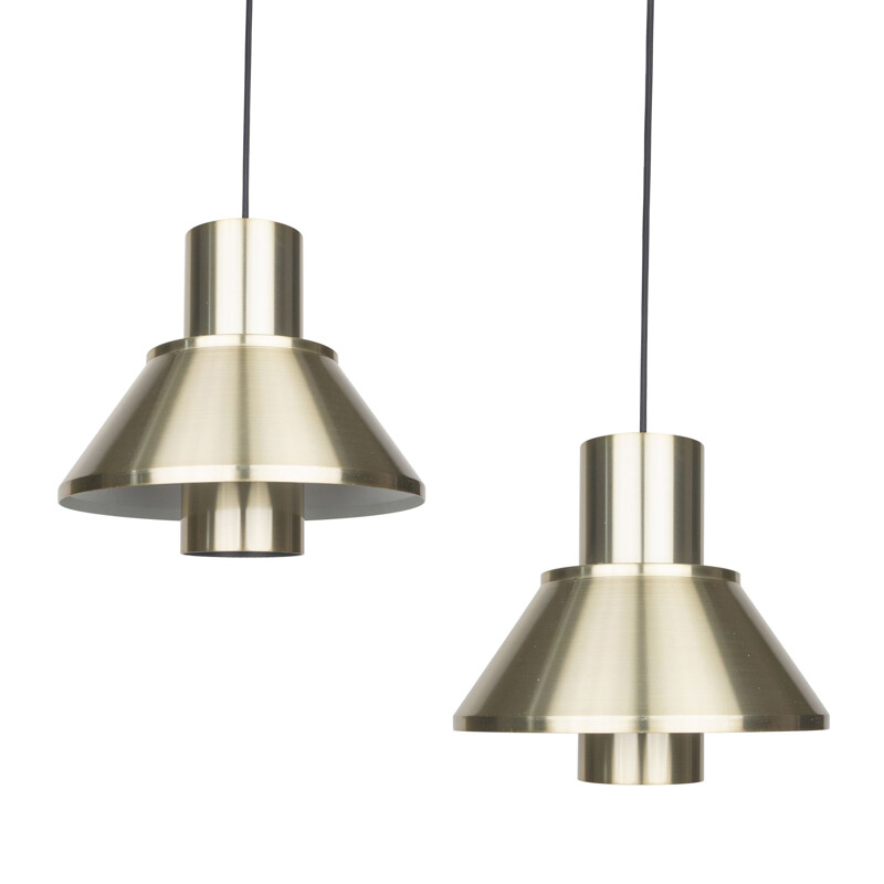 Pair of Danish vintage pendant lamps Life by Jo Hammerborg for Fog og Morup, 1970s