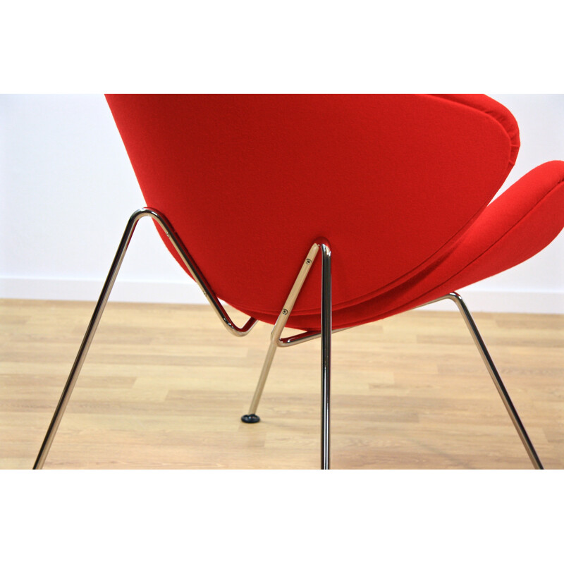 Artifort "Orange Slice" lounge chair in red fabric, Pierre PAULIN - 1970s