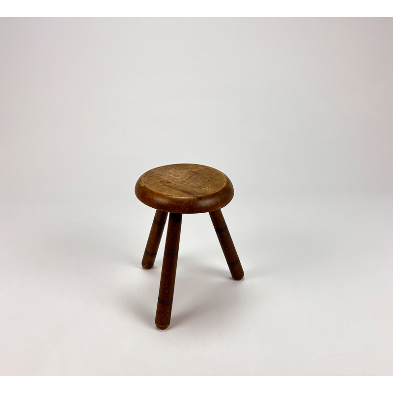 Modernist vintage oakwood stool, 1950s