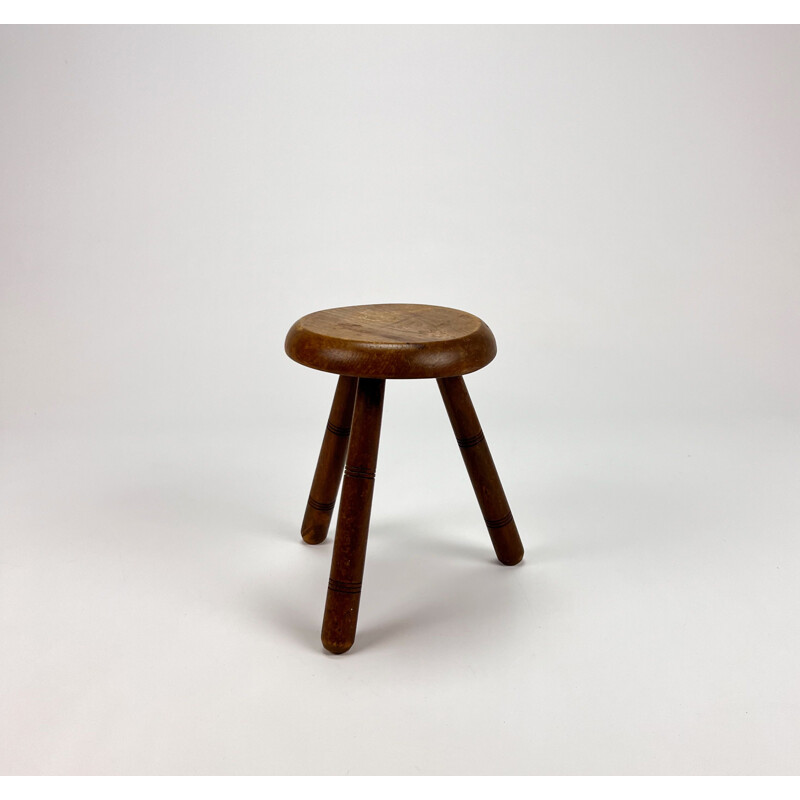 Modernist vintage oakwood stool, 1950s