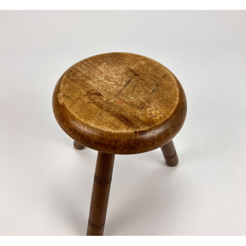 Modernist vintage oakwood stool, 1950s