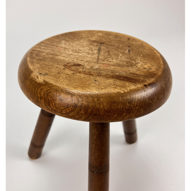 Modernist vintage oakwood stool, 1950s