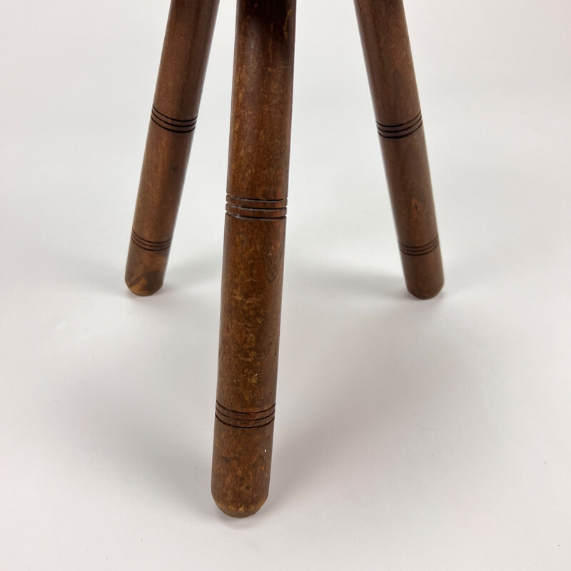 Modernist vintage oakwood stool, 1950s