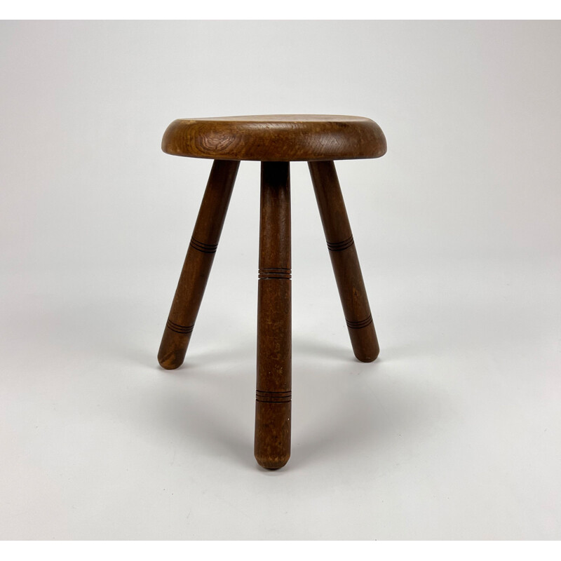 Modernist vintage oakwood stool, 1950s