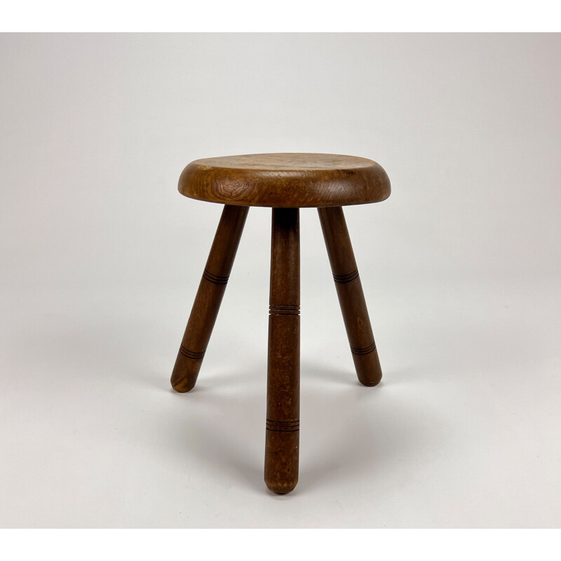 Modernist vintage oakwood stool, 1950s