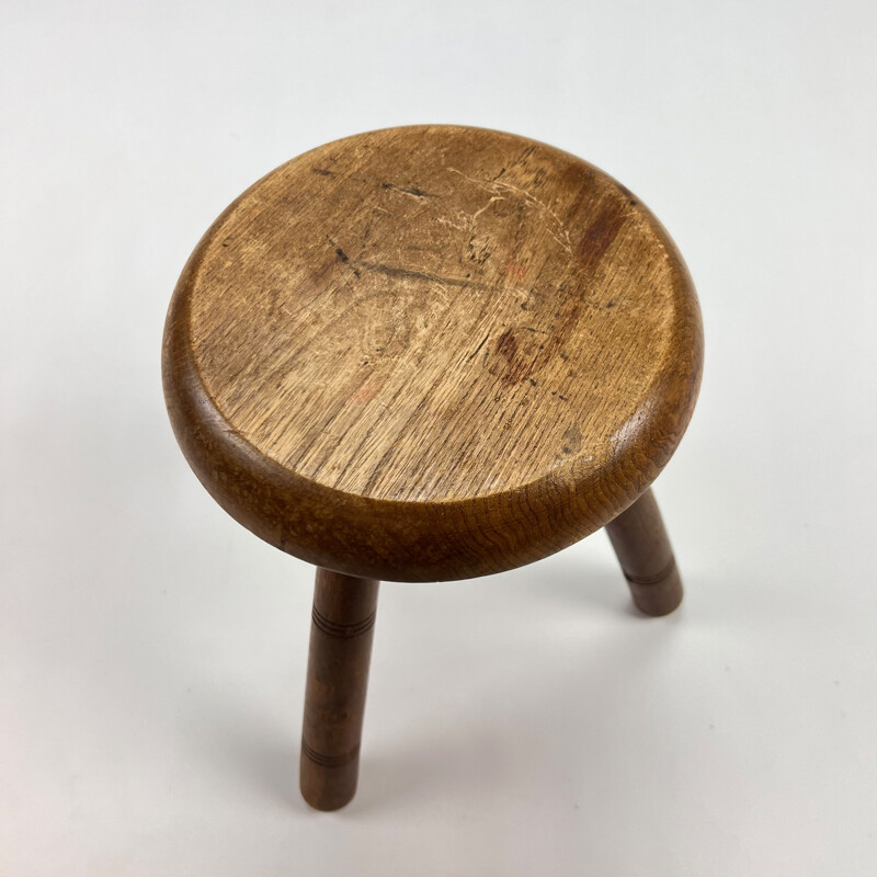 Modernist vintage oakwood stool, 1950s