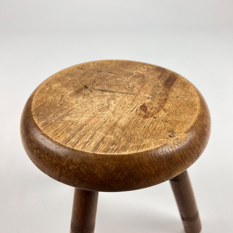 Modernist vintage oakwood stool, 1950s