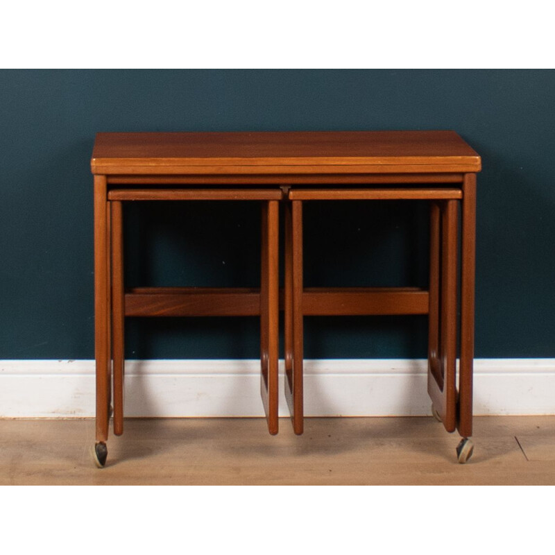 Vintage teak nesting tables by Tom Robertson for Mcintosh, 1960