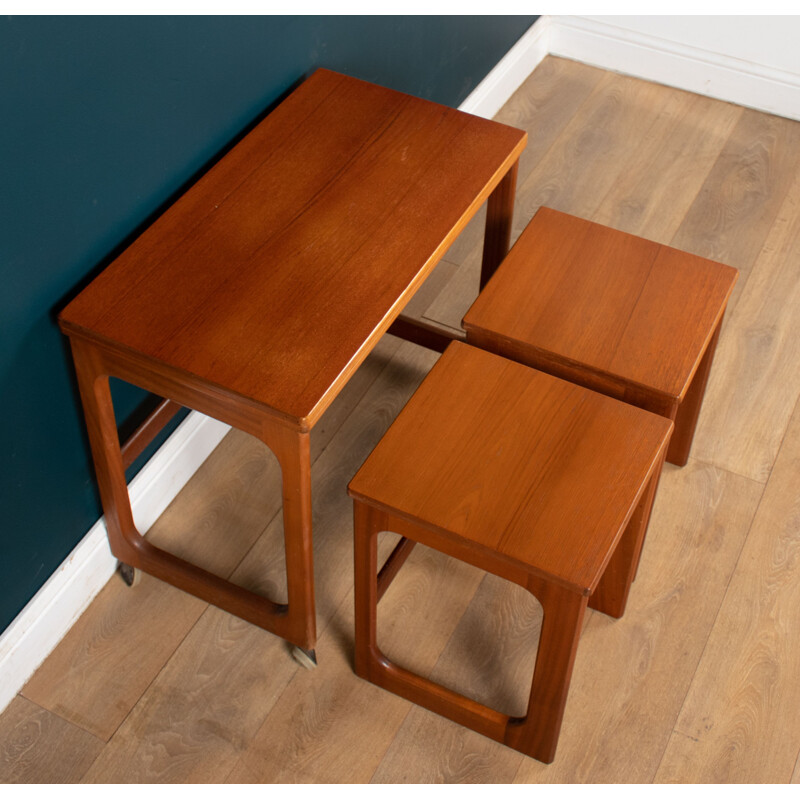 Vintage teak nesting tables by Tom Robertson for Mcintosh, 1960