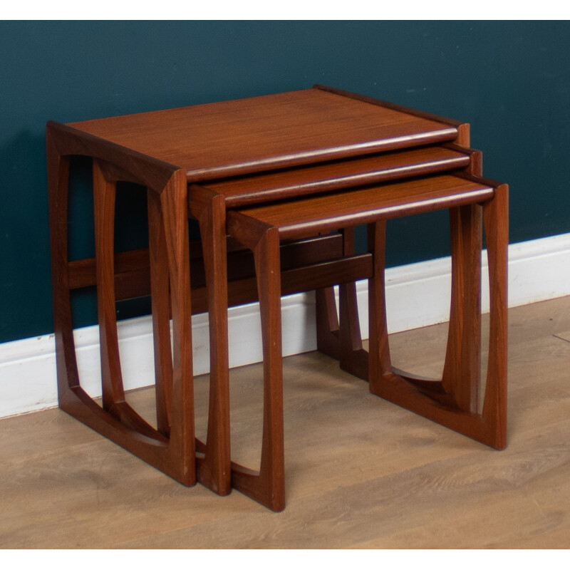 Vintage teak quadrille nesting tables by G Plan, England 1960