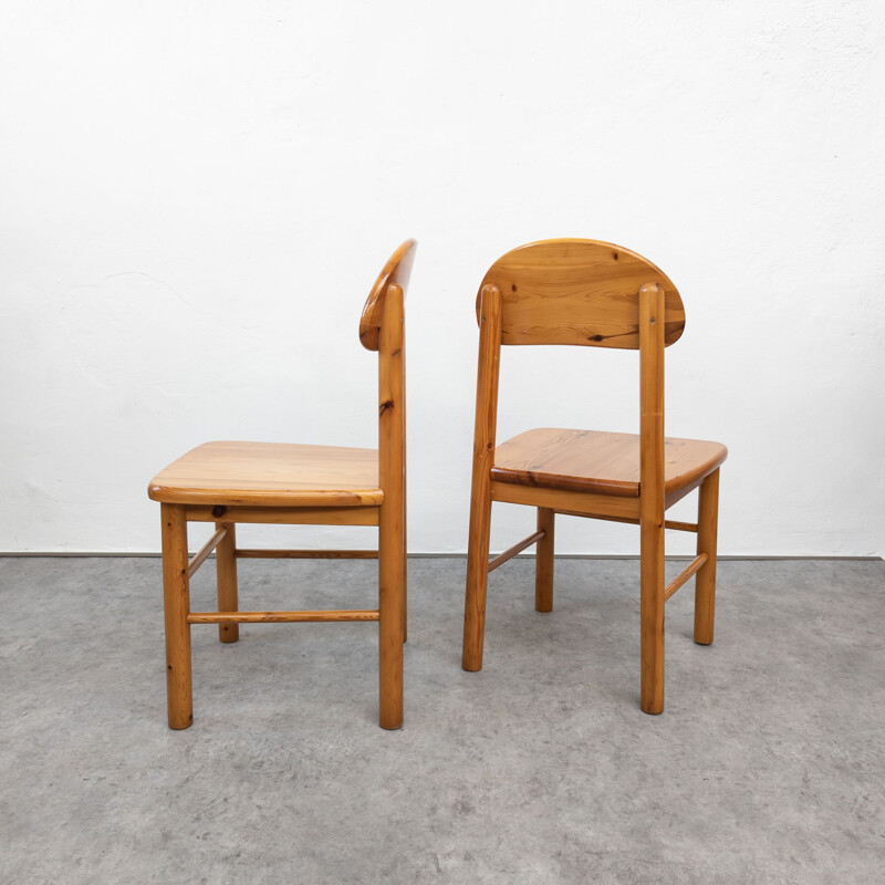 Paire de chaises vintage en pin massif par Rainer Daumiller, 1970