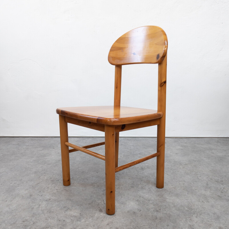 Pair of vintage solid pine wood chairs by Rainer Daumiller, 1970s