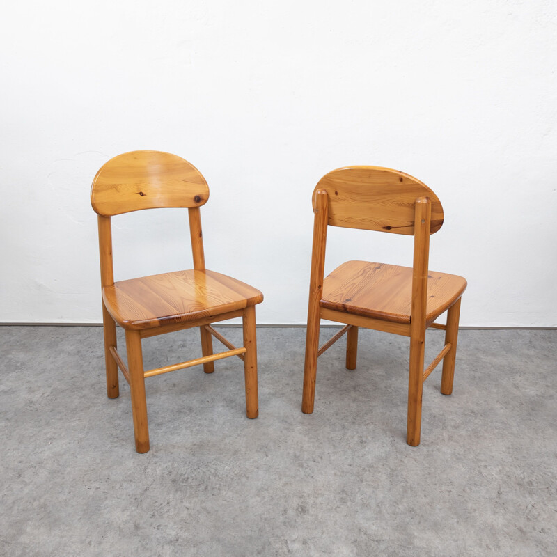 Paire de chaises vintage en pin massif par Rainer Daumiller, 1970