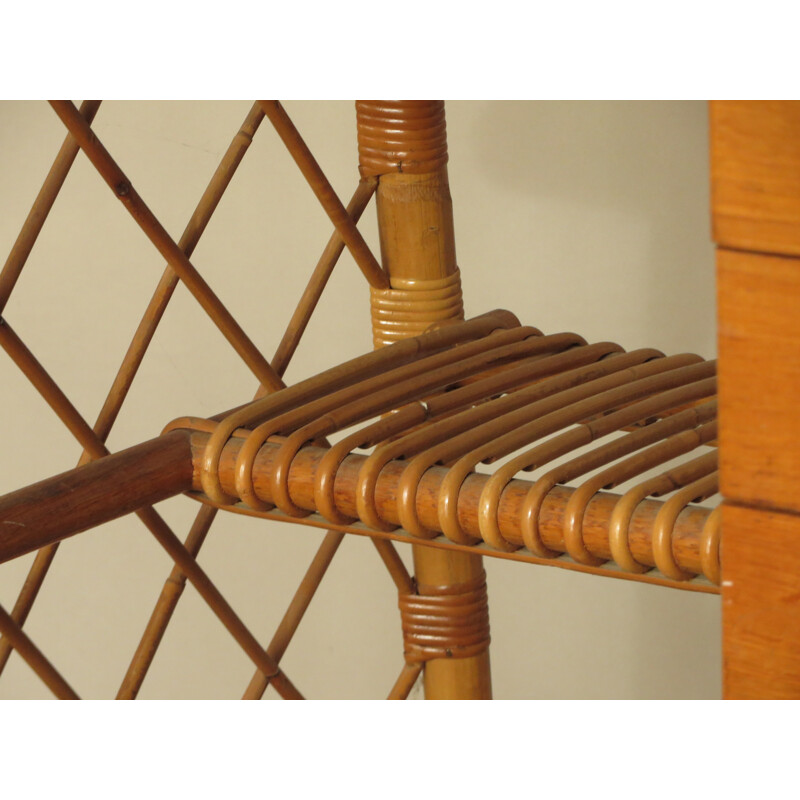 Rattan desk, Louis SOGNOT - 1950s