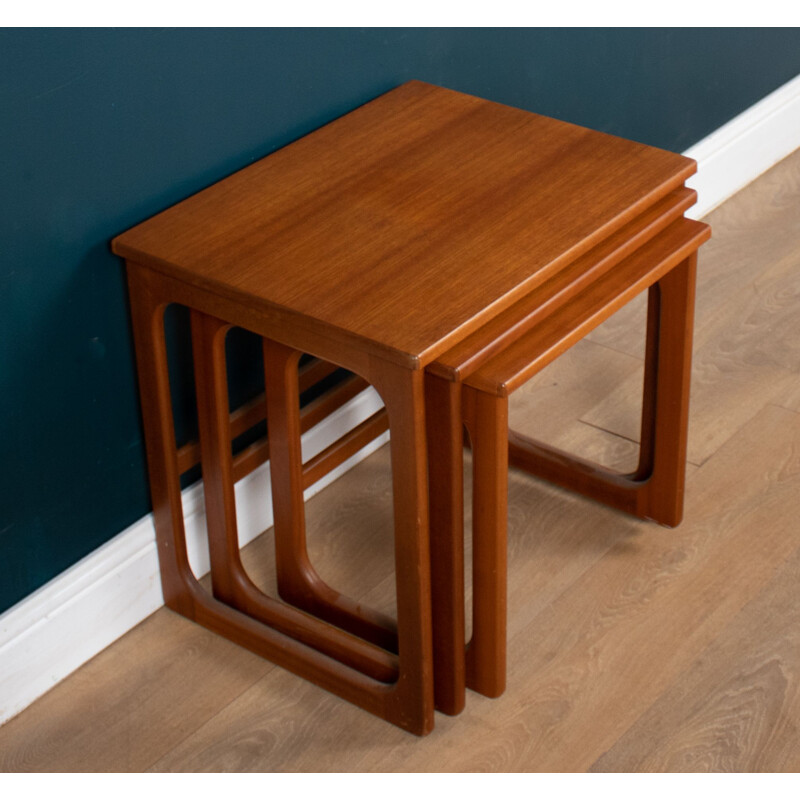 Vintage teak nesting tables by Tom Robertson for Mcintosh, 1960