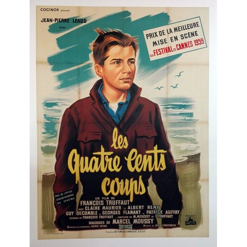 Affiche cinéma "Les quatre cents coups" - 1950