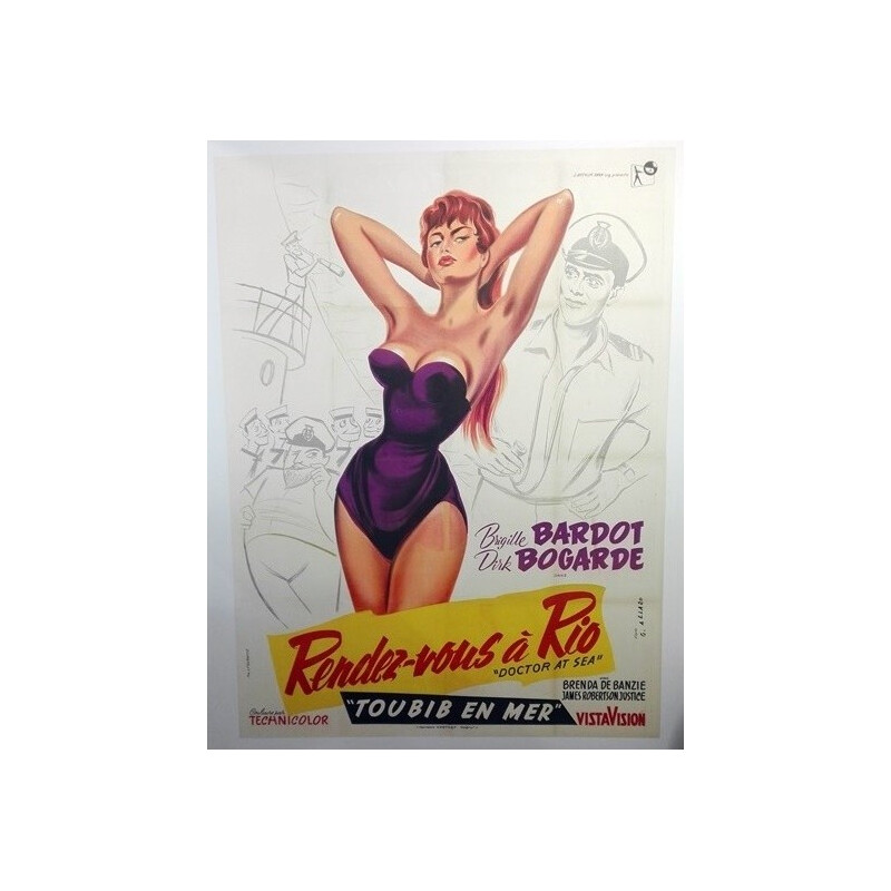 Affiche cinéma "Rendez vous à Rio" - 1950