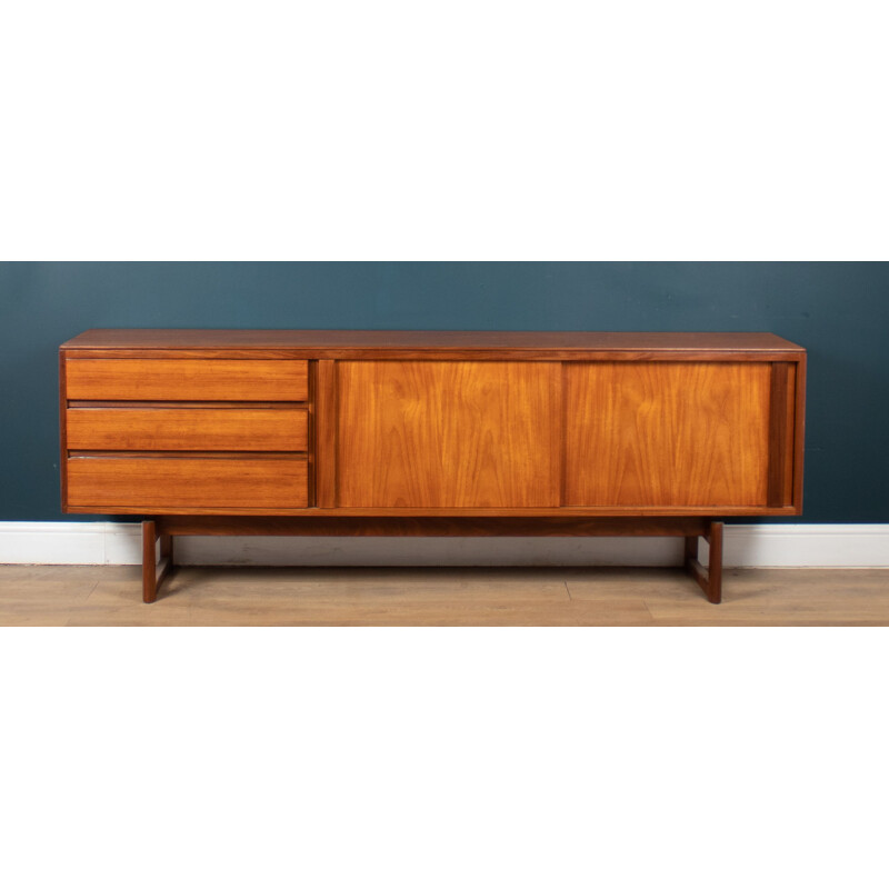 Vintage teak sideboard with sliding doors by White & Newton, 1960s