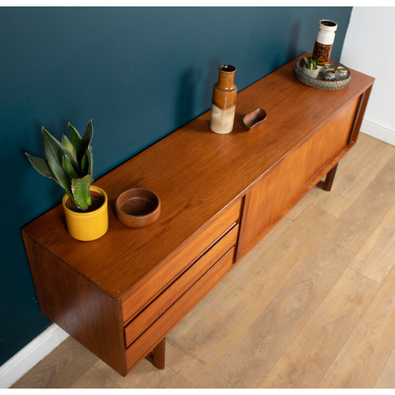 Vintage teak sideboard with sliding doors by White & Newton, 1960s